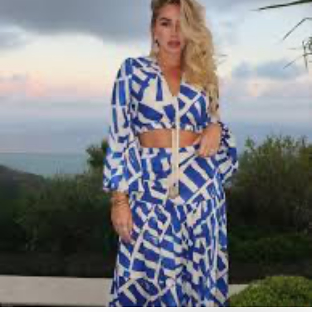 House Of Harlow 1960 2-Piece Bohemian / Western Top & Maxi Skirt Set Size Large - Picture 4 of 11